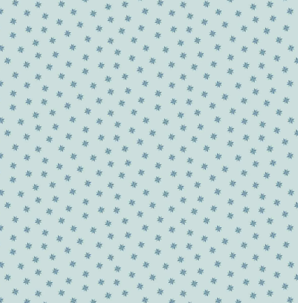 Shop Le Moyne Star Sewing Bird by Edyta Sitar for Andover Fabrics, a 100% cotton pale blue fabric with tiny pieced star pattern.
