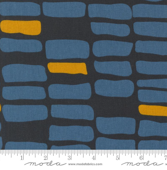 Navy Urban Whisper Mochi Linen Fabric | Moda